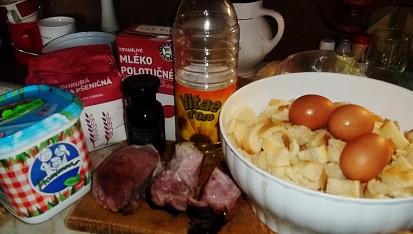 Velikonoční nádivkové knedlíky, ingredience...