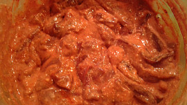 Vepřové restované  játrové nudličky v jemné marinádě