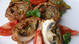 Žampiony v orientálním těstíčku se zázvorovými brambory