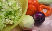 Zeleninový  salát s čerstvým sýrem Mexiko a bazalkou