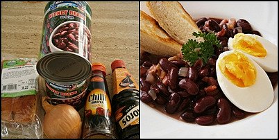 Fazolový salát "pikant", část použitých surovin