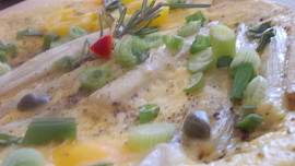 Kaparovo-chřestová omeletka -narychlo