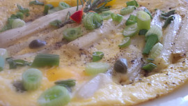 Kaparovo-chřestová omeletka -narychlo
