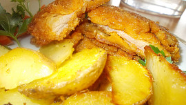 Křehké kuřecí řízky s klobáskovou chutí a vůní