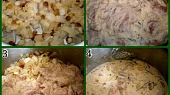 Krkovička v kefíru z papiňáku+smažené řízky, 1.osmahneme slaninu a cibuli2.přidáme maso a necháme zatáhnout3.přidáme všechnu marinádu4.pod tlakem dusíme 15minut