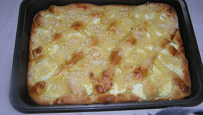 Kynutý mřížkový koláč s tvarohem, Kynutý mřížkový koláč s tvarohem