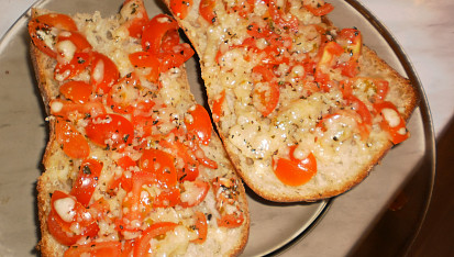 Rychlá bruschetta, Zapečené bruschetty