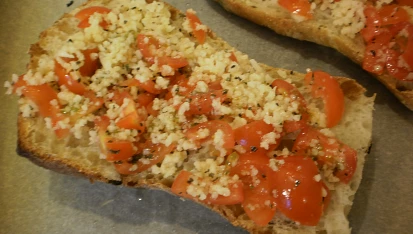 Rychlá bruschetta, Navršeno na palliasse
