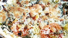 Zapečené kedlubny s pórkem a mozzarellou