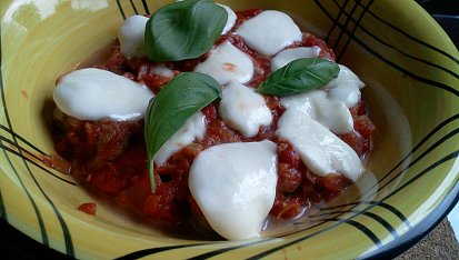 Zapečené masové koule - italská trikolora