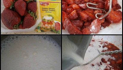 Jahodová pikantní a rychlá mlska, část použitých surovin+postup