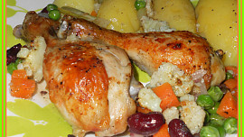 Kuře pečené na zelenině-nejen pro diabetiky