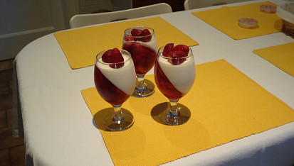 Panna cotta s jahodami