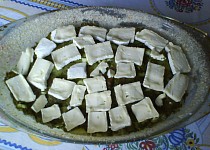 Zapečené brambory se špenátem a Hermelínem