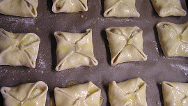 Šátečky s pudingem a rebarborou