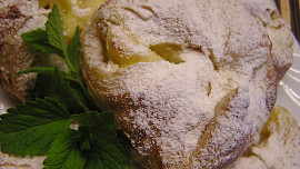 Šátečky s pudingem a rebarborou