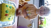 Zkouška dortu k narozeninám, to y´byla radost od mladší dcery