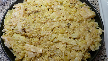 Gratinovaný květák se zelím a zapečený s nivou v mikrovlnce - CRISP, rozloženo