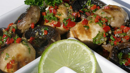 Grilované marinované žampiony