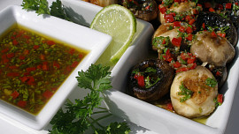 Grilované marinované žampiony