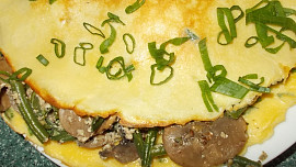 Slané palačinky s fazolkovo-houbovou náplní