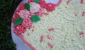 Svatební dortík k výročí, krémové růžičky