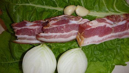 Těstoviny s mangoldem a uzeným