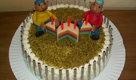 Tříbarevný dort s mascarpone krémem (Pat a Mat)