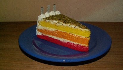 Tříbarevný dort s mascarpone krémem (Pat a Mat)