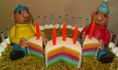 Tříbarevný dort s mascarpone krémem (Pat a Mat)