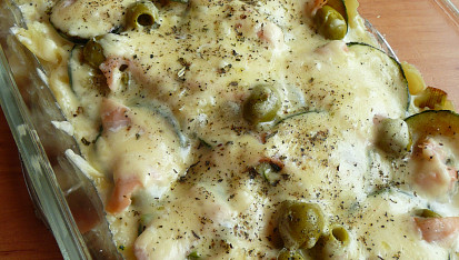 Zapečené farfalle s lososem