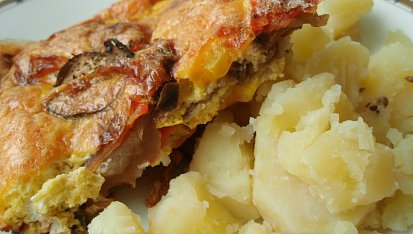 Zapečený lilek se sýrem, rajčaty a provensálským kořením, Zapečený lilek se sýrem, rajčaty a provensálským kořením
