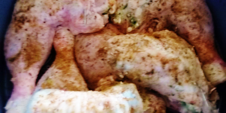 Bibinčiny kuřecí stehna plněná cuketovou nádivkou (připraveno do trouby...)