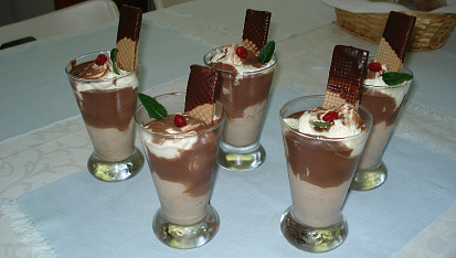 Čokoládový pohár s mascarpone, Papání