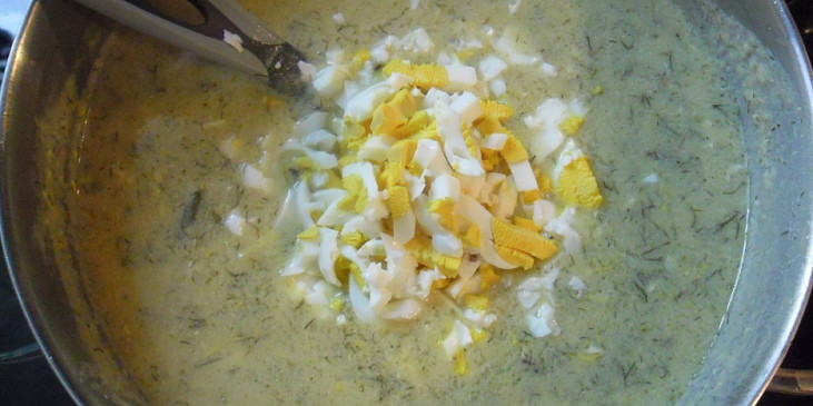 Polévka koprová - kulajda (velký hrnec koprovky)