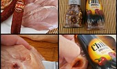 Kuřecí pikant prsíčka v česnekovén boku (část použitých surovin+postup)