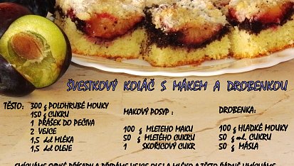 Makový koláč se švestkami