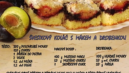 Makový koláč se švestkami