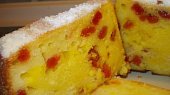 Tvarohový biskupský chlebíček s třešněmi a mandarinkami