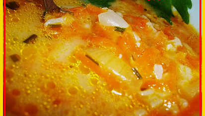 "Fofr"  cibulovo-mrkvová polévka, Cibulovo-mrkvová polévka-detail...