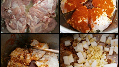 Kuřecí na paprice zase trochu jinak, Maso na cibulce necháme zatáhnout,přidáme papriku ,cuketu a zázvor .