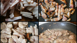 Medailonky "kulikuli" ve slaninovo-cibulové omáčce