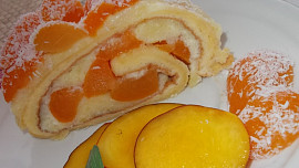 Meruňková roládka s pudingem