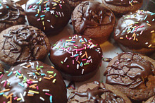 muffiny zdobené čokoládou