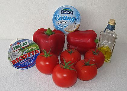 „Nízkokalorická svačinka“: Plněné rajče s pečenou paprikou