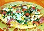 Omeleta se rajčetem a  anglickou slaninou