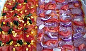 Polentová "pizza", zeleinová/lovecká
