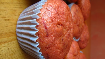Růžové muffiny