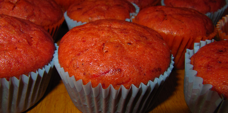 Růžové muffiny