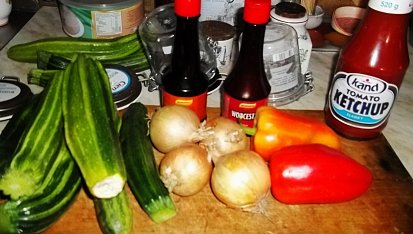 Zavařené, velmi chutné cukety, ingredience...